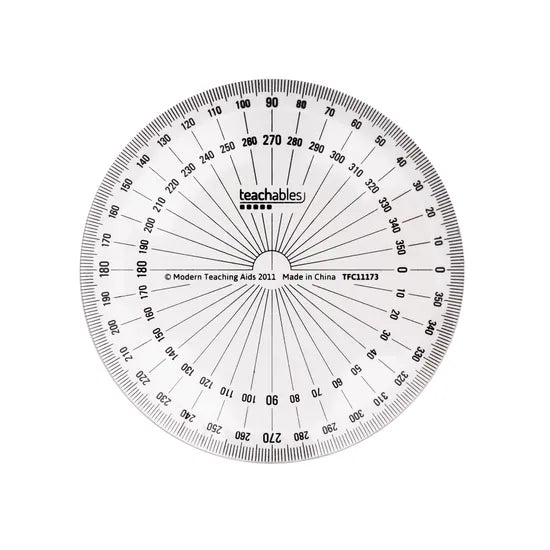Teachables Protractor - 360°, Single - Modern Teaching Aids NZ