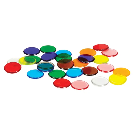 Transparent Counters - 16mm, 10 Colours, 2000 Pieces