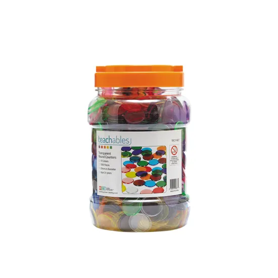 Teachables Transparent Counters - 20 mm, Pack of 1000 - Modern Teaching Aids NZ