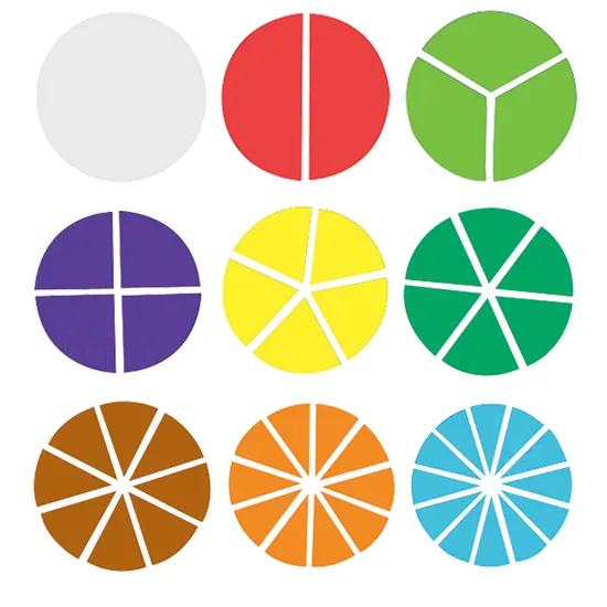 Teachables Fraction Circles - Student Set, 51 Pieces - Modern Teaching Aids NZ