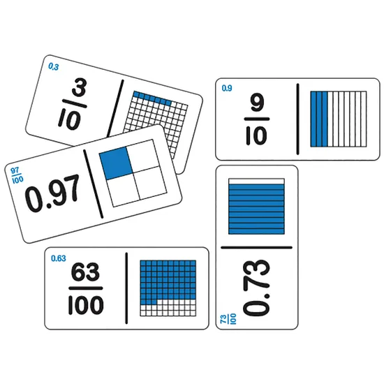 Teachables Dominoes - Fractions, Equivalents & Decimals B, Set of 28 - Modern Teaching Aids NZ