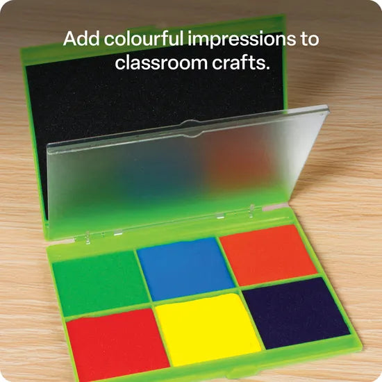 Teachables Stamp Pad - Black & 6 Colours, Set of 7 - Modern Teaching Aids NZ