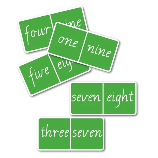 Teachables Dominoes - 9×9 Words, Set of 55 - Modern Teaching Aids NZ