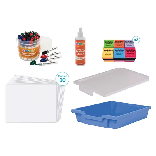 Show & Tell Mini Whiteboard Plain Kit 91 Pieces - Modern Teaching Aids NZ
