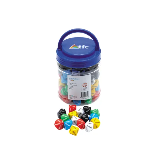 Teachables Dice - 10-Face 00000-90000, Set of 100 - Modern Teaching Aids NZ