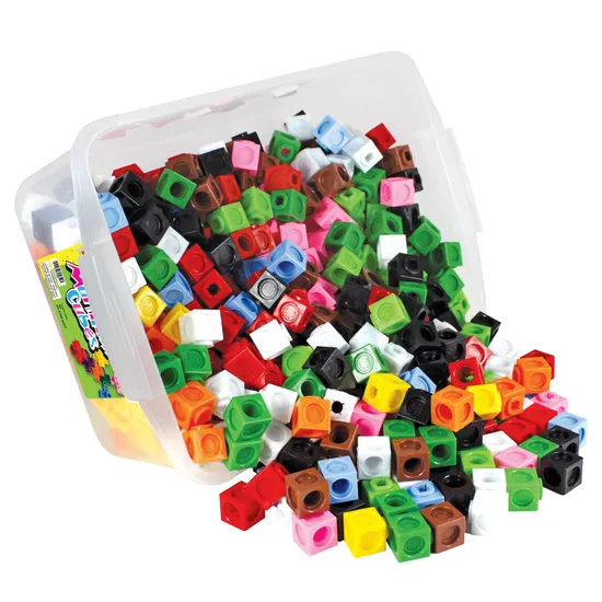 Teachables MultiLink Cubes - Maths Manipulatives, Set of 500 in Container - Modern Teaching Aids NZ