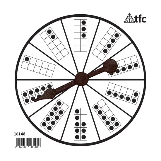 Teachables Spinner - Tens Frame Pattern, 1-10 Dots - Modern Teaching Aids NZ
