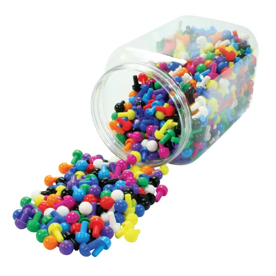 Teachables Pegs - 1,000 Pieces in Storage Jar - Modern Teaching Aids NZ