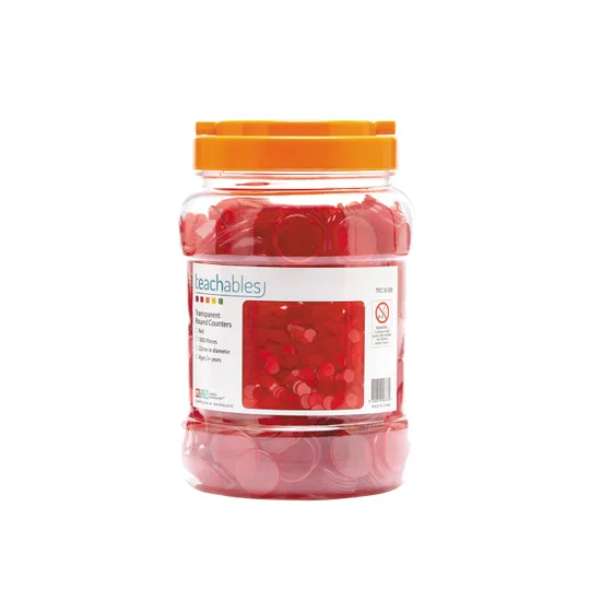 Teachables Counters - Transparent Red, 22 mm, Pack of 1,000 - Modern Teaching Aids NZ