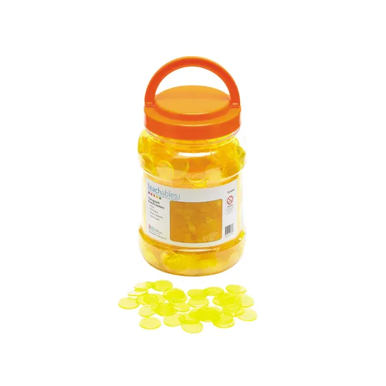 Teachables Counters - Transparent Yellow, 22 mm, Pack of 1,000 - Modern Teaching Aids NZ