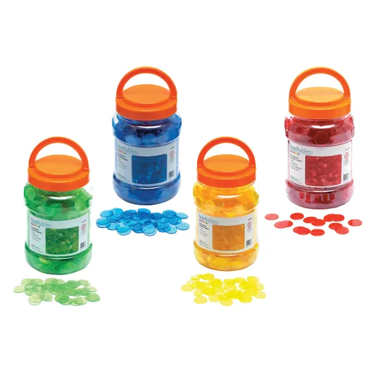 Teachables Counters - Transparent 22 mm, Multi-Coloured Pack