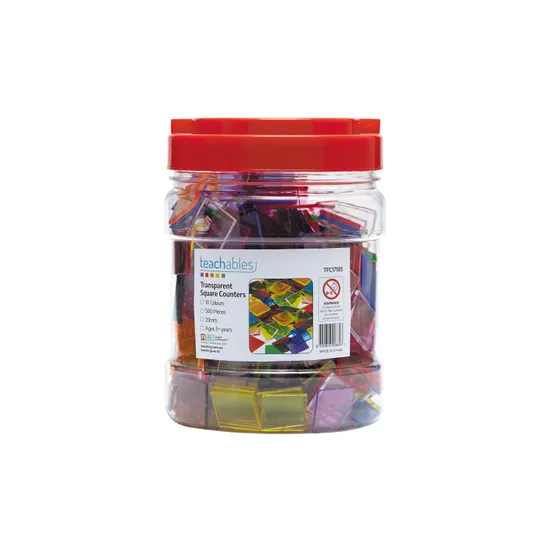 Teachables Colour Tiles - Transparent, 2 cm, Set of 500 - Modern Teaching Aids NZ