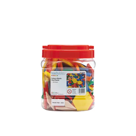 Teachables Pattern Blocks - Medium Plastic, Set of 250 - Modern Teaching Aids NZ