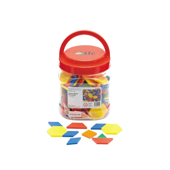 Teachables Pattern Blocks - Medium Plastic, Set of 250 - Modern Teaching Aids NZ