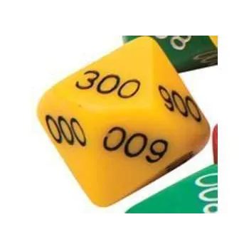 Teachables Dice - 10 Faces, 000-900, Yellow, Single Unit - Modern Teaching Aids NZ