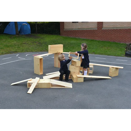 Extra Large Wooden Hollow Blocks - 26 pieces - Modern Teaching Aids NZ