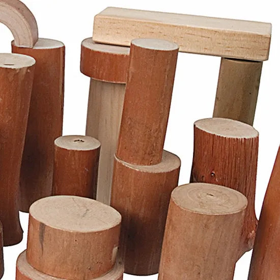 Barkless Wooden Log Blocks - 27 pieces - Modern Teaching Aids NZ