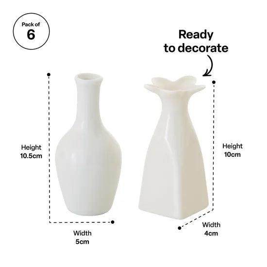 Porcelain Vases - Pack of 6 - Modern Teaching Aids NZ
