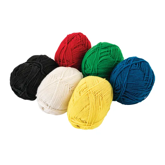 Creatistics Acrylic Yarn Assorted 170 m- Pack of 6 - Modern Teaching Aids NZ