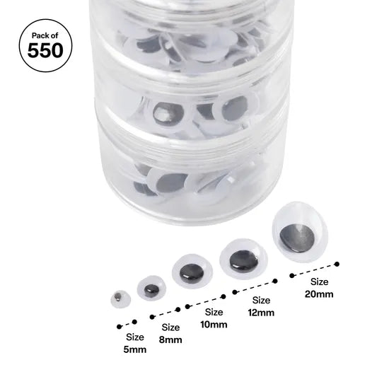 Joggle Eyes Assorted Container - Pack of 550 - Modern Teaching Aids NZ