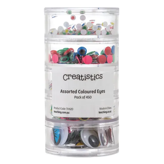 Creatistics Assorted Coloured Joggle Eyes- Pack of 450 - Modern Teaching Aids NZ