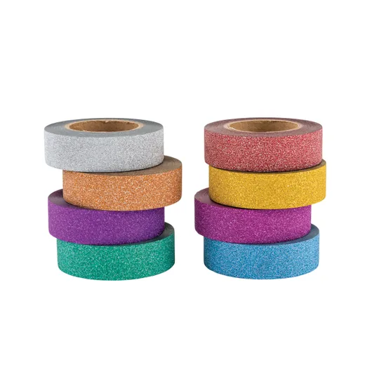 Creatistics Washi Glitter Tape Assorted 10 m- Pack of 8 - Modern Teaching Aids NZ