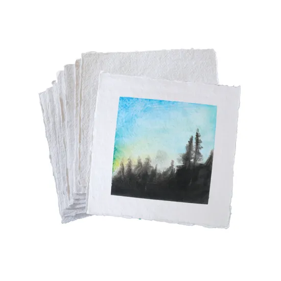 Handmade Watercolour Paper Squares 300gsm - Pack of 10 - Modern Teaching Aids NZ