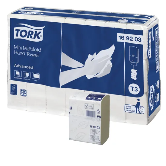 Tork Mini M/Fold Hand Towels 185's T3 - Pack of 42 - Modern Teaching Aids NZ