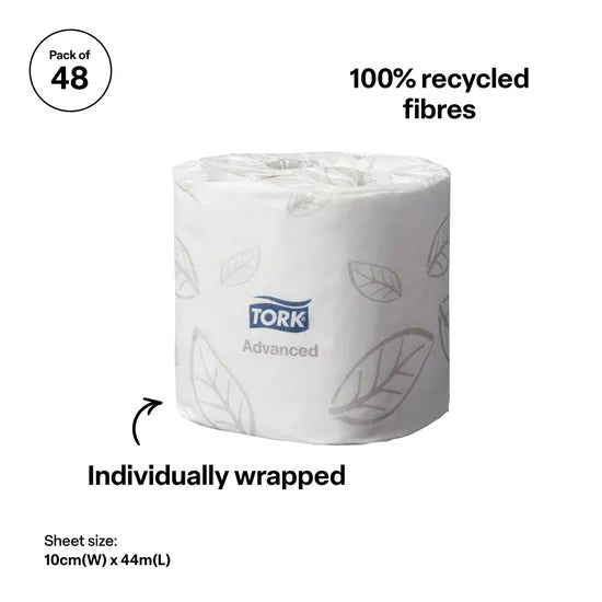 Tork Toilet Roll 2Ply 400s T4 - Pack of 48 - Modern Teaching Aids NZ