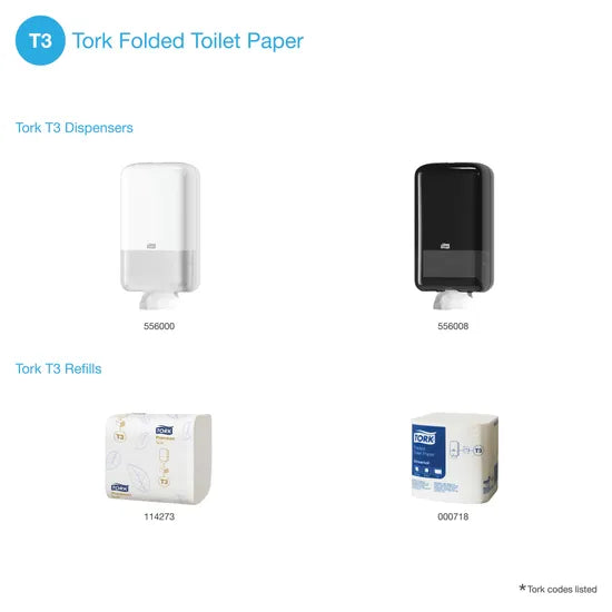 Tork Folded Toilet Paper 2Ply 252's T3 - Pack of 30 - Modern Teaching Aids NZ