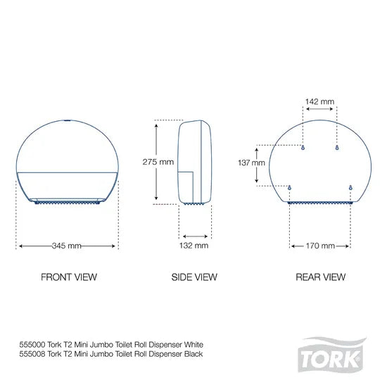 Tork Mini Jumbo Toilet Dispenser White T2 - Modern Teaching Aids NZ
