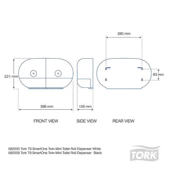 Tork SmartOne Twin Mini Toilet Dispenser T9 - Modern Teaching Aids NZ