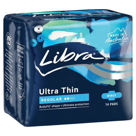 Libra Ultra Thin PadsRegular with Wings - 14 per Pack, Pack of 6 - Modern Teaching Aids NZ