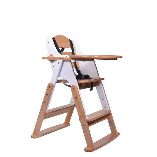 Wooden High-Low Feeding Chair - White - Modern Teaching Aids NZ