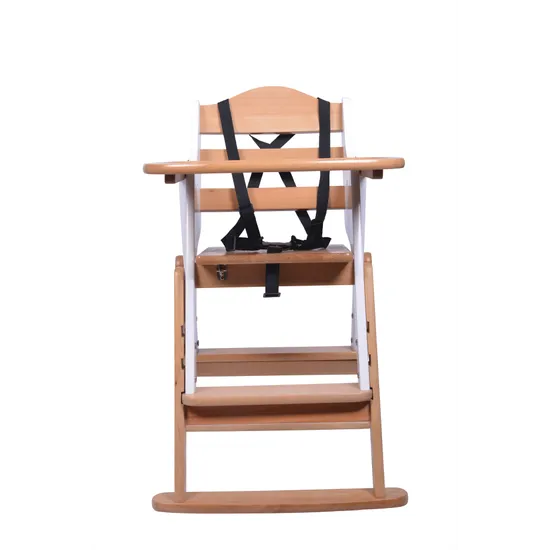 Wooden High-Low Feeding Chair - White - Modern Teaching Aids NZ