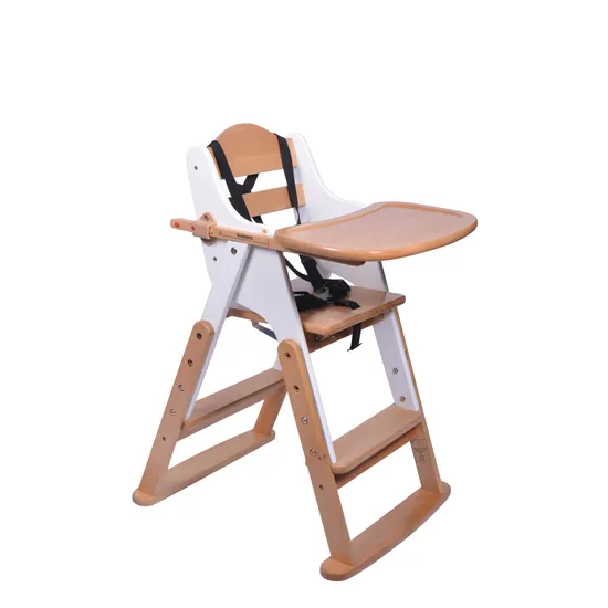 Wooden High-Low Feeding Chair - White - Modern Teaching Aids NZ