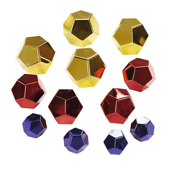 Lightweight Colourful Metallic Blocks - 12 Pieces - Modern Teaching Aids NZ