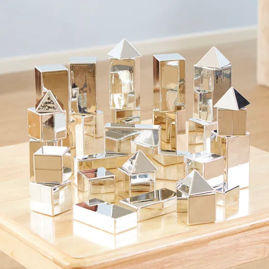 Metallic Mini Building Blocks- 32 pieces - Modern Teaching Aids NZ