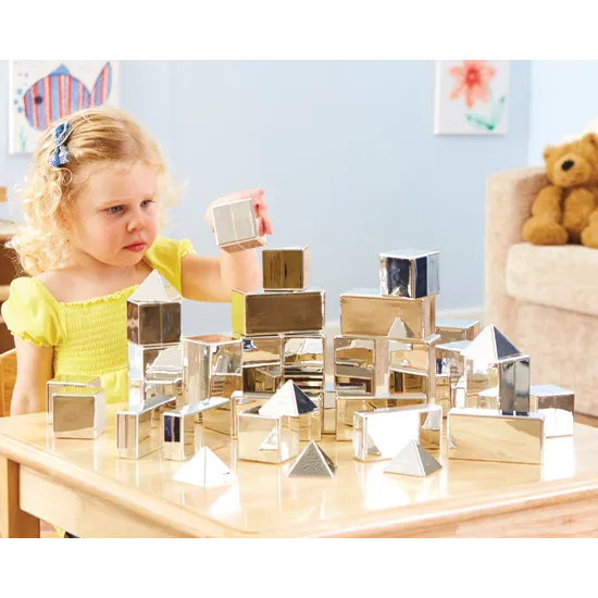 Metallic Mini Building Blocks- 32 pieces - Modern Teaching Aids NZ