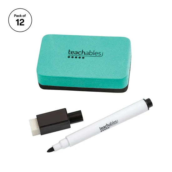 Teachables Mini Whiteboard Erasers - Pack of 12 - Modern Teaching Aids NZ
