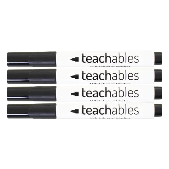 Teachables Magnetic Mini Whiteboards & Bullet Tip Black Markers Kit