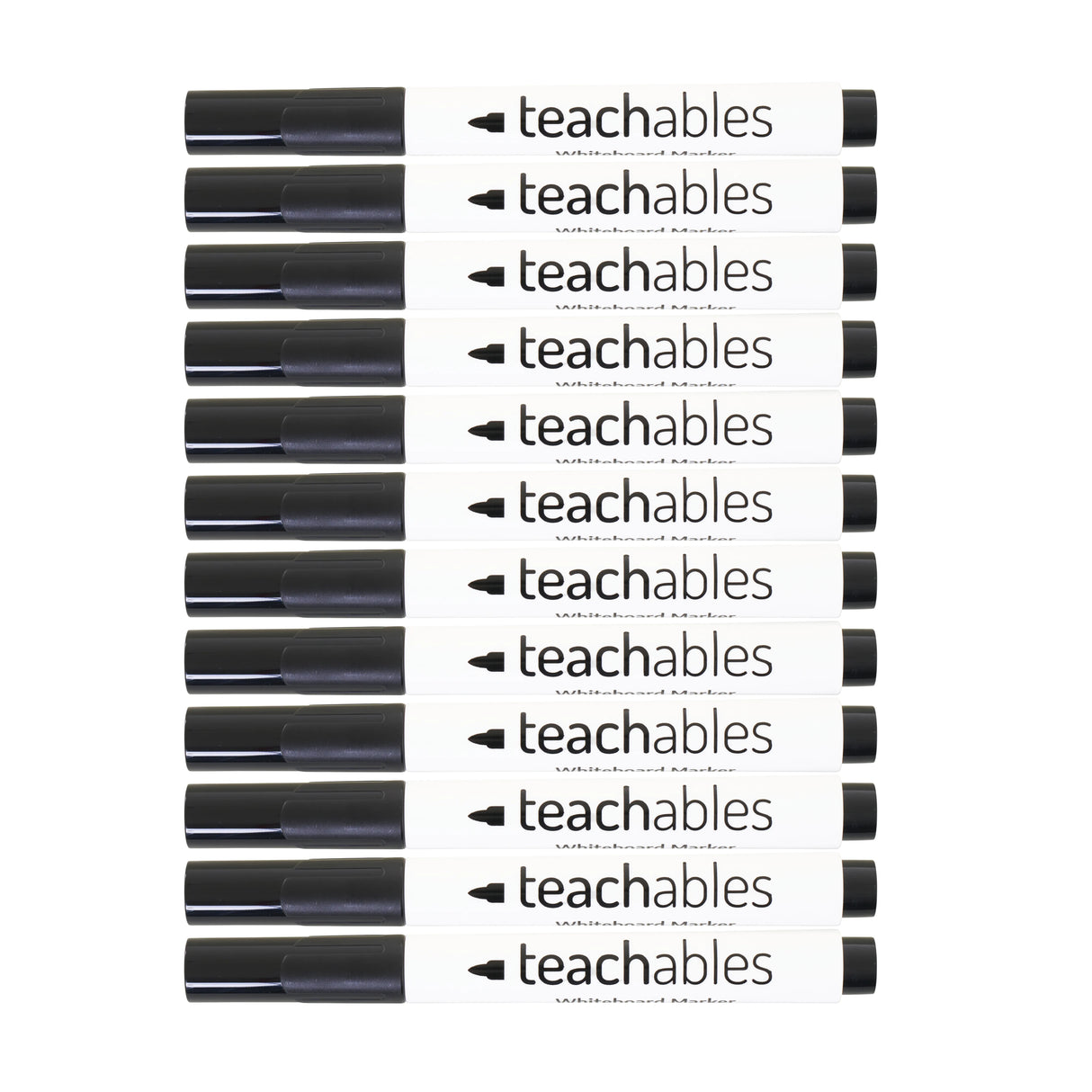 Teachables Magnetic Mini Whiteboards, Black Bullet Tip Markers & Cloths - Kit of 24