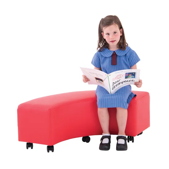Ergerite - Curved Ottoman - 106cm - Red - Modern Teaching Aids NZ