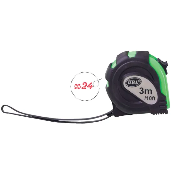 Tape Measure - Rubber Grip - 3m Set of 24