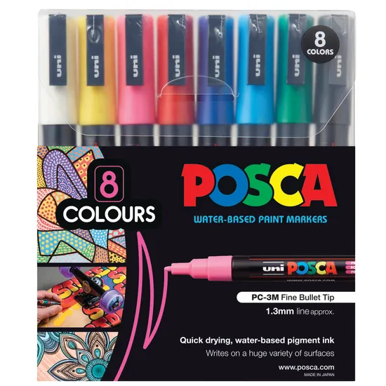 POSCA Marker Fine - Pack of 8 - Modern Teaching Aids NZ