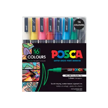 POSCA Fine Bullet Tip Marker - Pack of 16 - Modern Teaching Aids NZ
