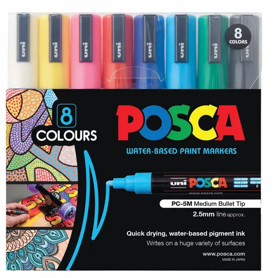 POSCA Marker Bullet - Pack of 8 - Modern Teaching Aids NZ