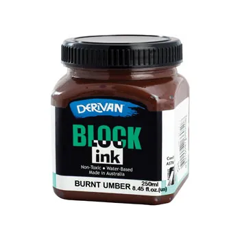 Derivan Block Printing Ink, Burnt Umber - 250ml - Modern Teaching Aids NZ