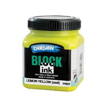 Derivan Block Printing Ink, Lemon Yellow - 250ml - Modern Teaching Aids NZ