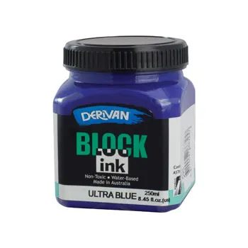 Derivan Block Printing Ink, Ultra Blue - 250ml - Modern Teaching Aids NZ